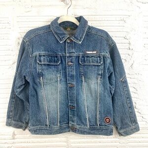Timberland Denim‎ Trucker Jean Jacket Logo Chore Workwear Barn Cowgirl Western M